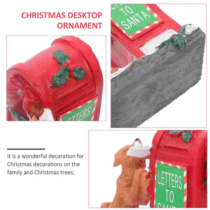 Christmas Mailbox Puppy Figurine