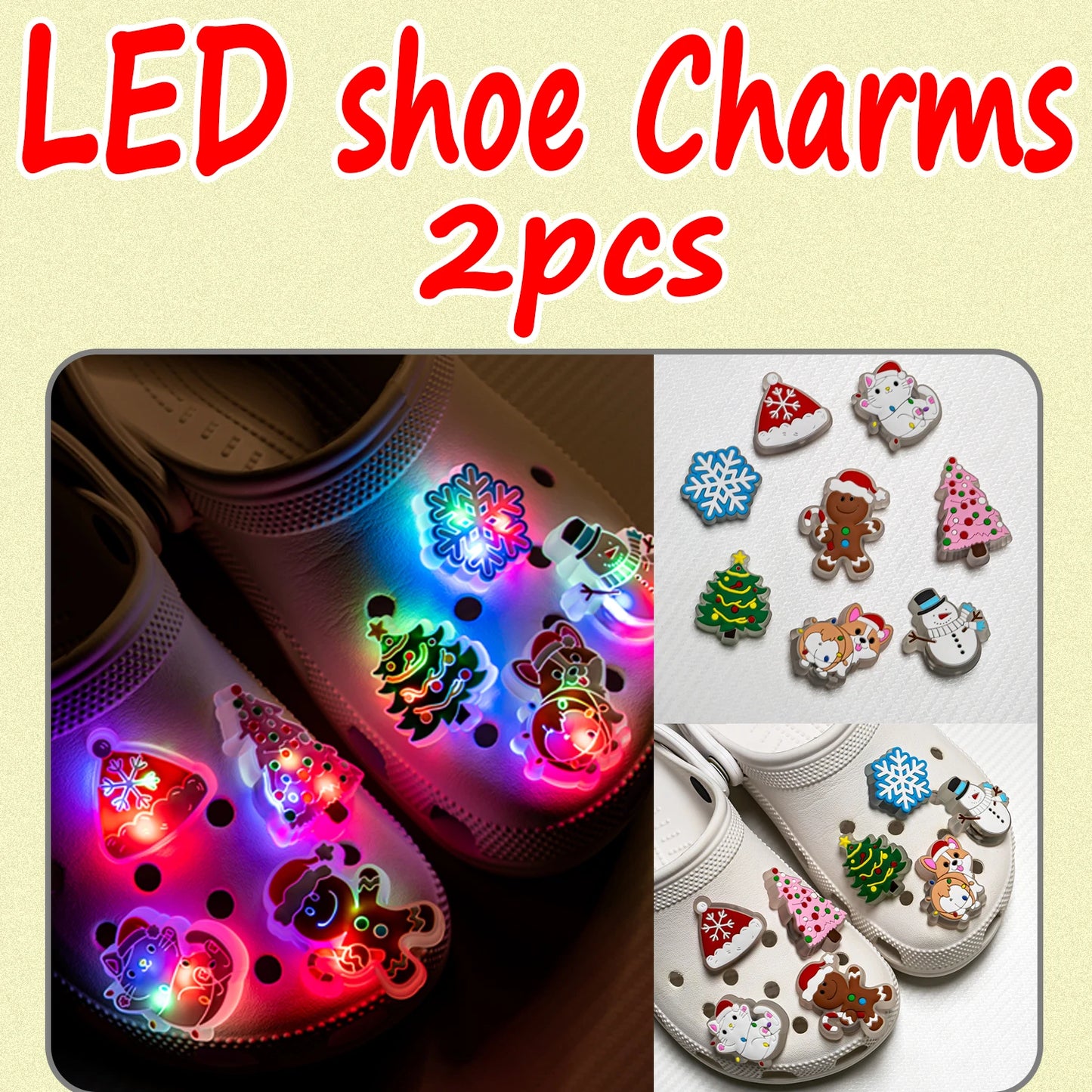 Christmas Luminous Holiday Shoe Charms