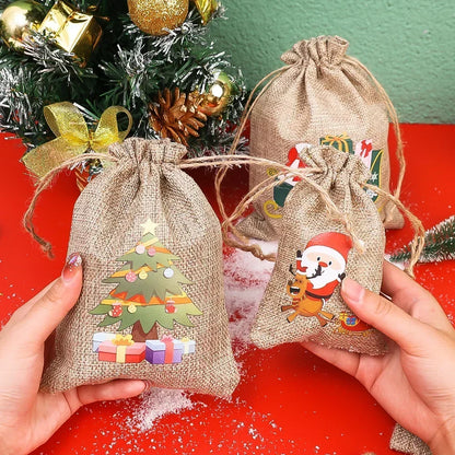 Christmas Santa Claus Gift Bags Set