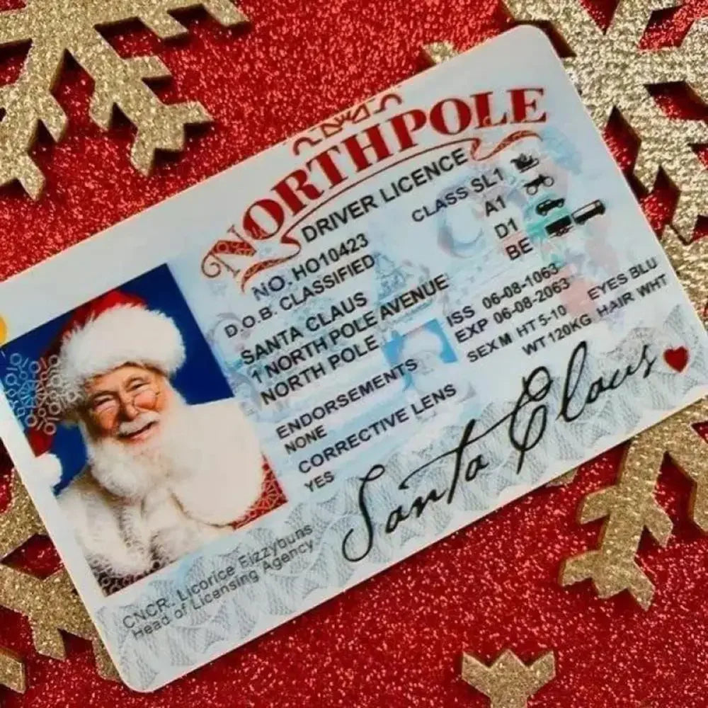 Christmas Santa's Sleigh License Card