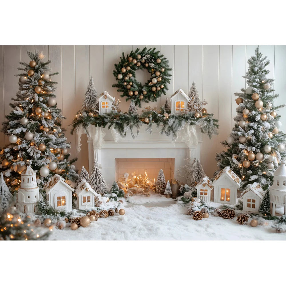 Christmas Festive Fireplace Backdrop [Various Sizes]