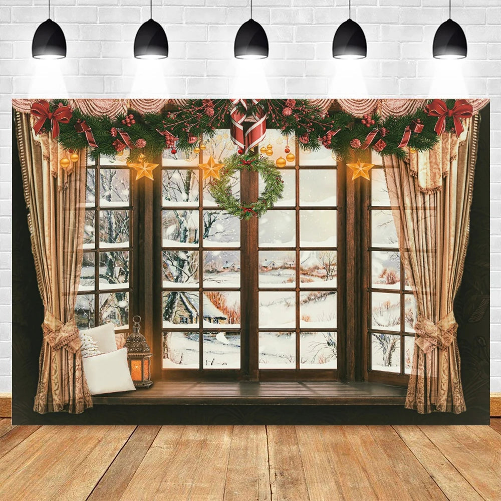 Christmas Snowy Wonderland Backdrop Decor