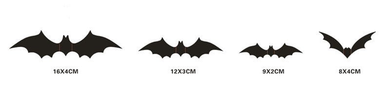 A Pack Of 16 Halloween Bats 3D Black Stereo Bat Stickers - 0 - Scribble Snacks