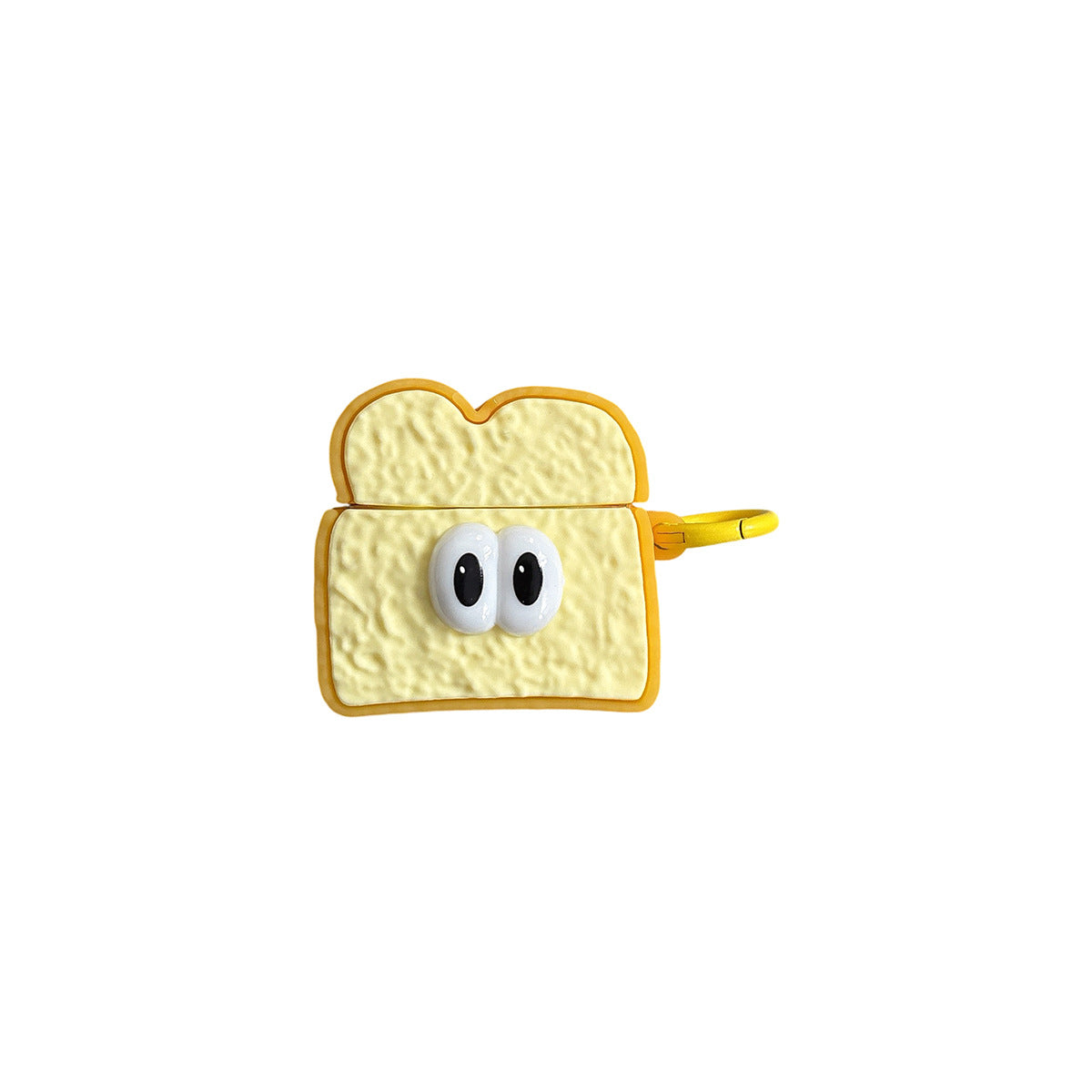 Toast slice AirPods case with googly eyes