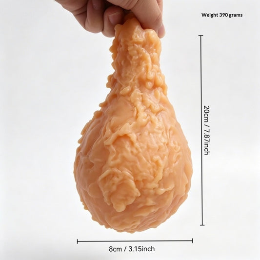 Jumbo fried chicken drumstick squishy, about 20 cm
