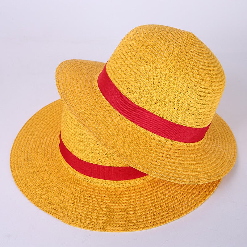 Anime Luffy Anime Cosplay Straw Boater Beach Hat C Ap Halloween Sun Hat - 0 - Scribble Snacks