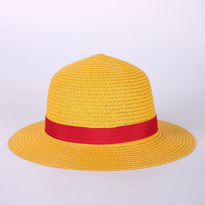 Anime Luffy Anime Cosplay Straw Boater Beach Hat C Ap Halloween Sun Hat - 0 - Scribble Snacks