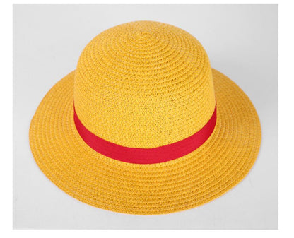 Anime Luffy Anime Cosplay Straw Boater Beach Hat C Ap Halloween Sun Hat - 0 - Scribble Snacks