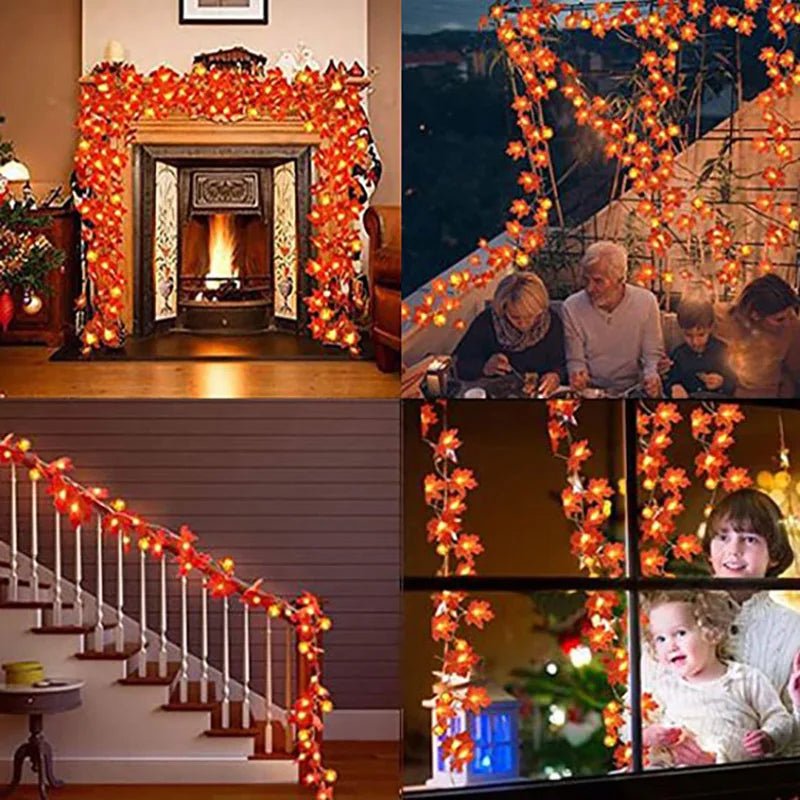 Autumn Maple Leaf String Lights - Halloween - LED Lighting & Neon Signs - Scribble Snacks