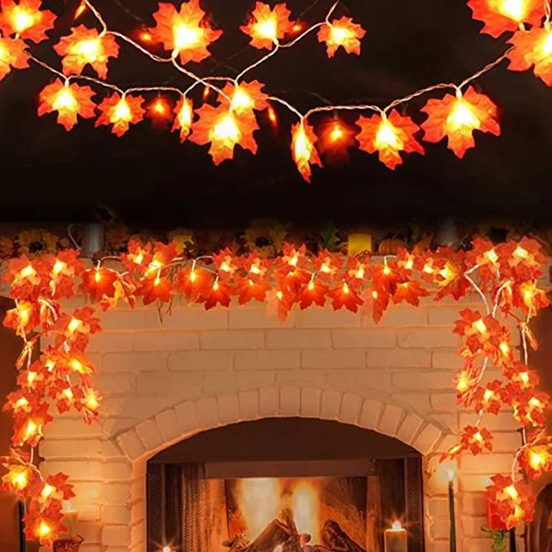 Autumn Maple Leaf String Lights - Halloween - LED Lighting & Neon Signs - Scribble Snacks