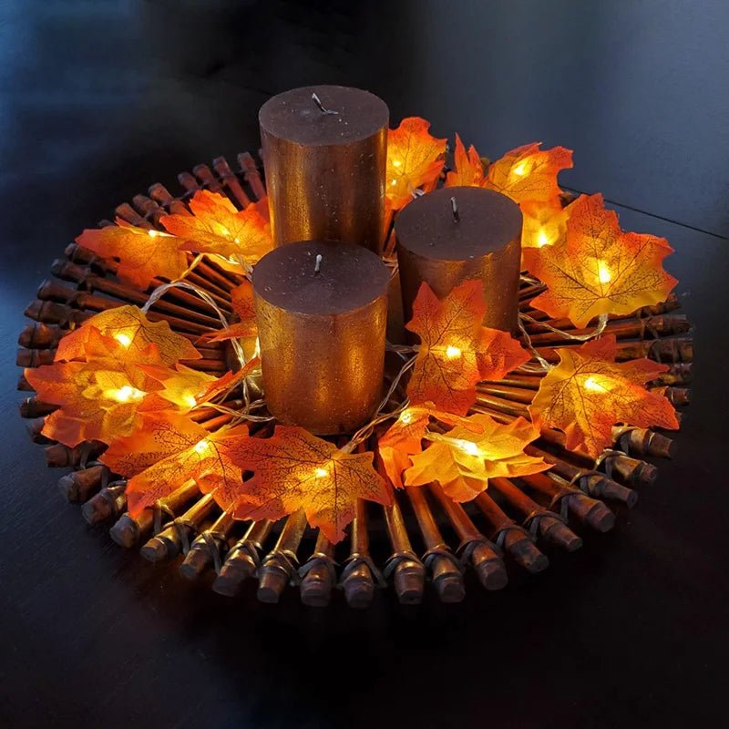 Autumn Maple Leaf String Lights - Halloween - LED Lighting & Neon Signs - Scribble Snacks