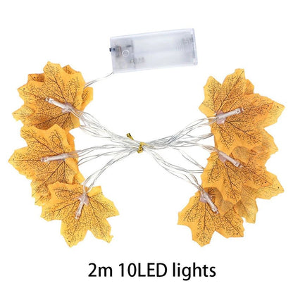 Autumn Maple Leaf String Lights - Halloween - LED Lighting & Neon Signs - Scribble Snacks