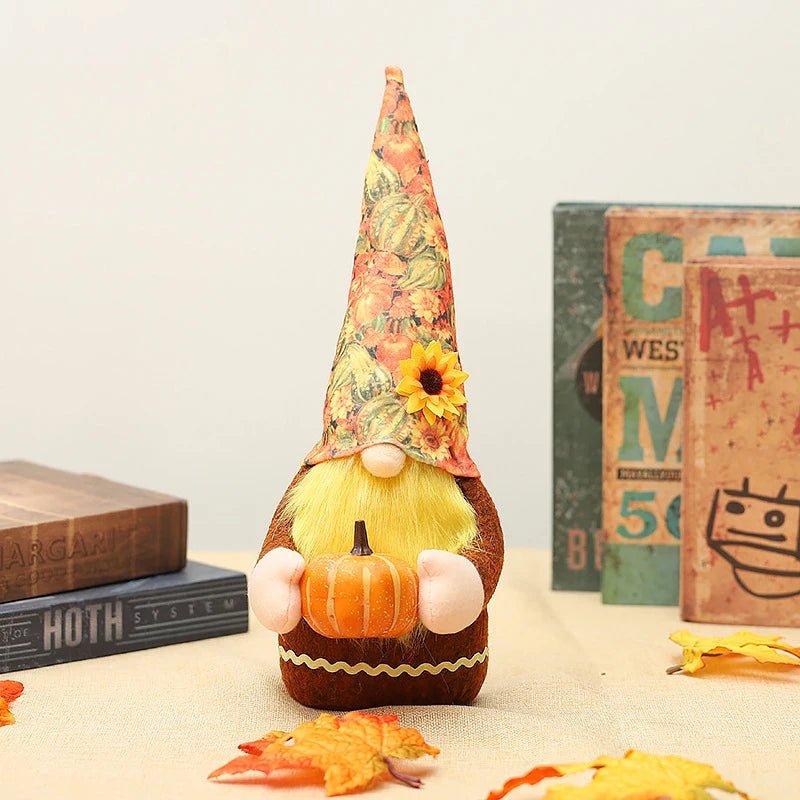 Autumn Pumpkin Gnome Doll Ornament - Halloween - Gnomes & Scarecrow Decorations - Scribble Snacks