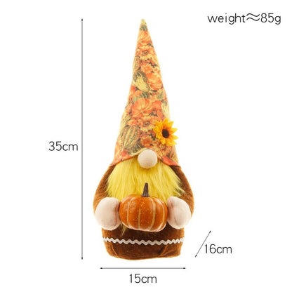 Autumn Pumpkin Gnome Doll Ornament - Halloween - Gnomes & Scarecrow Decorations - Scribble Snacks