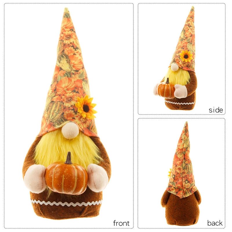 Autumn Pumpkin Gnome Doll Ornament - Halloween - Gnomes & Scarecrow Decorations - Scribble Snacks