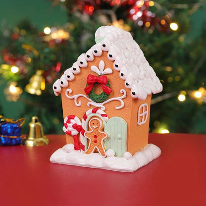 Gingerbread house ornament with an icing roof