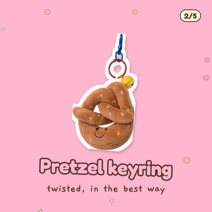 Pretzel plush keyring, one of the items in the Bakery Bestie Gift Box