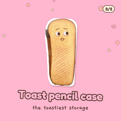 Toast plush pencil case, one of the items in the Bakery Bestie Gift Box