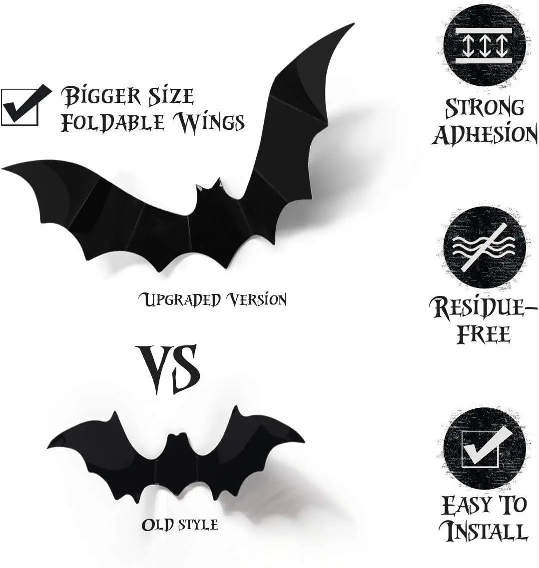 Bat & Spider Halloween Wall Stickers - Halloween - Stickers & Labels (including Scrapbooking, Wall Decals) - Scribble Snacks