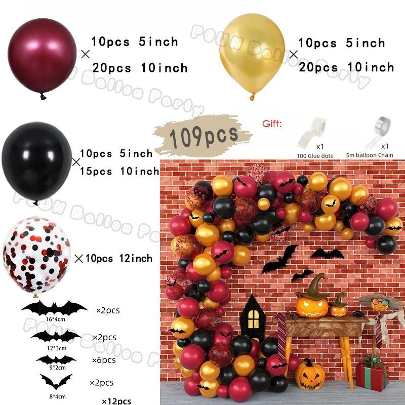 Bat Spider Pumpkin Balloon Garland - Halloween - Balloons & Garlands - Scribble Snacks