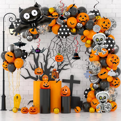 Bat Spider Pumpkin Balloon Garland - Halloween - Balloons & Garlands - Scribble Snacks