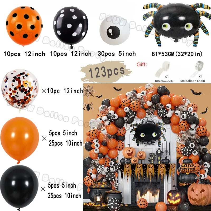 Bat Spider Pumpkin Balloon Garland - Halloween - Balloons & Garlands - Scribble Snacks