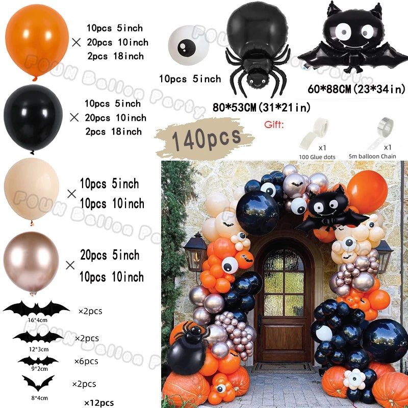 Bat Spider Pumpkin Balloon Garland - Halloween - Balloons & Garlands - Scribble Snacks