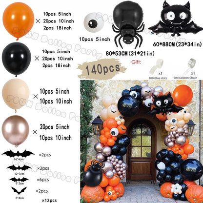 Bat Spider Pumpkin Balloon Garland - Halloween - Balloons & Garlands - Scribble Snacks