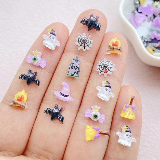 Batty Boo Halloween Nail Charms - Halloween - Resin Ornaments & Charms - Scribble Snacks