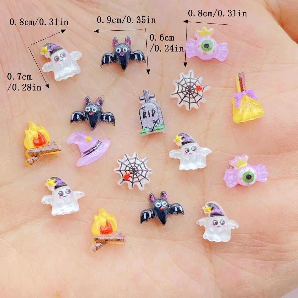 Batty Boo Halloween Nail Charms - Halloween - Resin Ornaments & Charms - Scribble Snacks