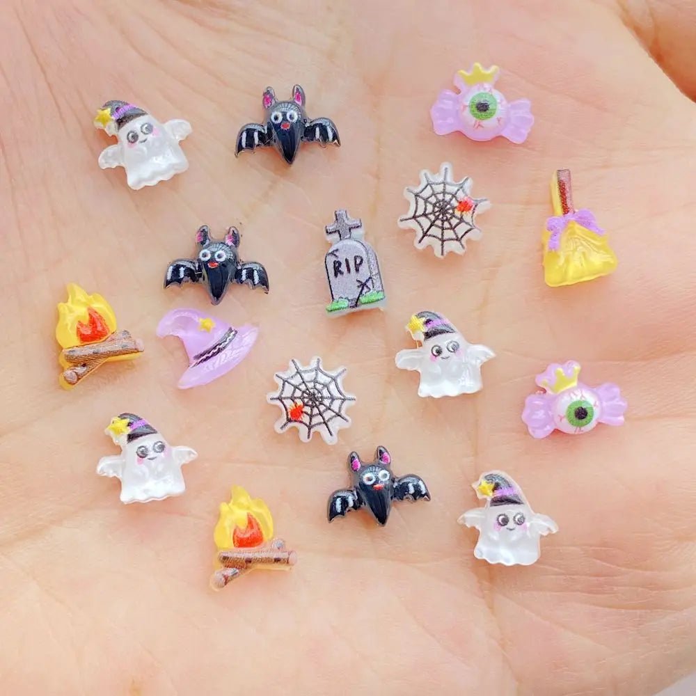 Batty Boo Halloween Nail Charms - Halloween - Resin Ornaments & Charms - Scribble Snacks