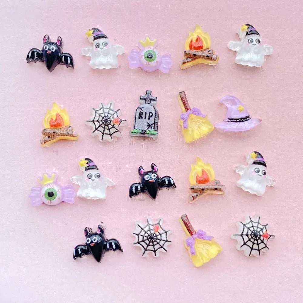 Batty Boo Halloween Nail Charms - Halloween - Resin Ornaments & Charms - Scribble Snacks