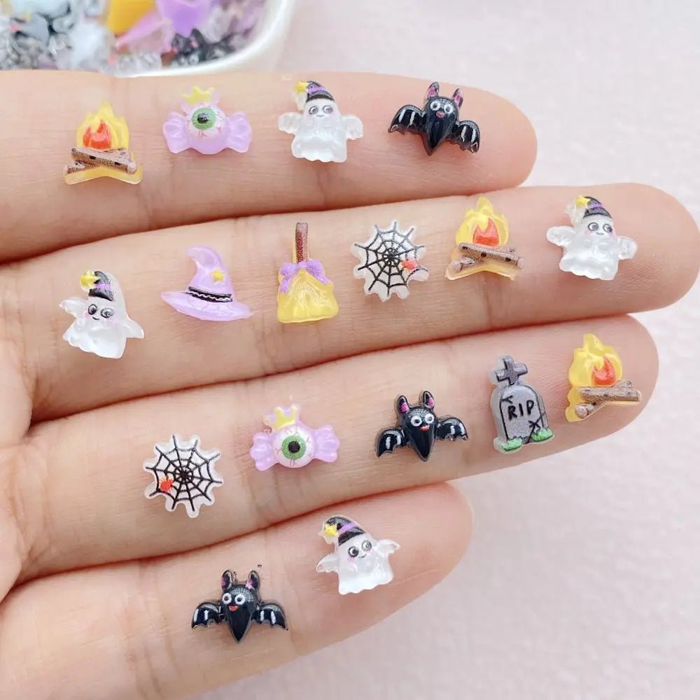 Batty Boo Halloween Nail Charms - Halloween - Resin Ornaments & Charms - Scribble Snacks