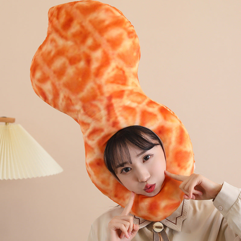 Wearing the single peanut head pillow