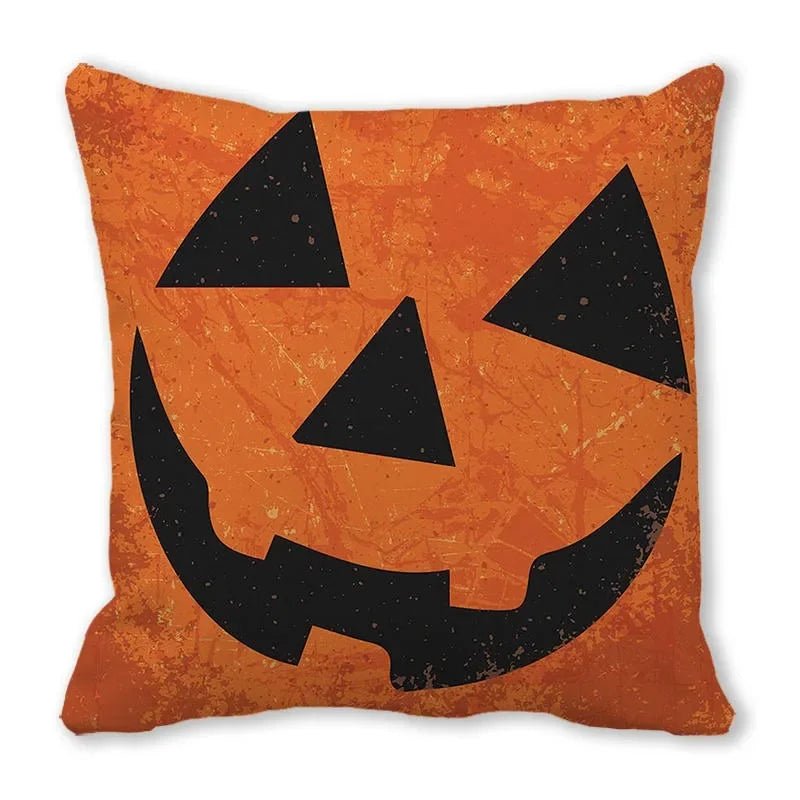 Black Cat Pumpkin Pillowcase - Halloween - Seasonal Plush Pillows & Throw Decorations - Scribble Snacks