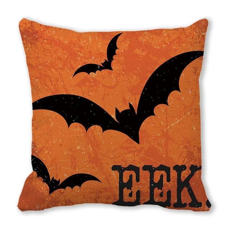 Black Cat Pumpkin Pillowcase - Halloween - Seasonal Plush Pillows & Throw Decorations - Scribble Snacks