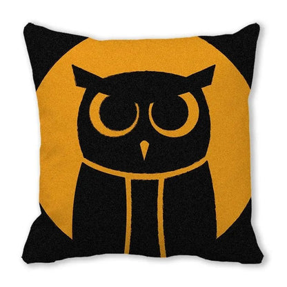 Black Cat Pumpkin Pillowcase - Halloween - Seasonal Plush Pillows & Throw Decorations - Scribble Snacks