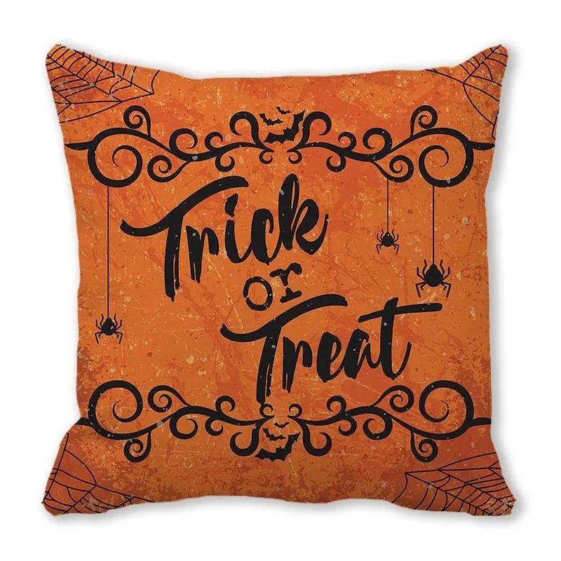 Black Cat Pumpkin Pillowcase - Halloween - Seasonal Plush Pillows & Throw Decorations - Scribble Snacks