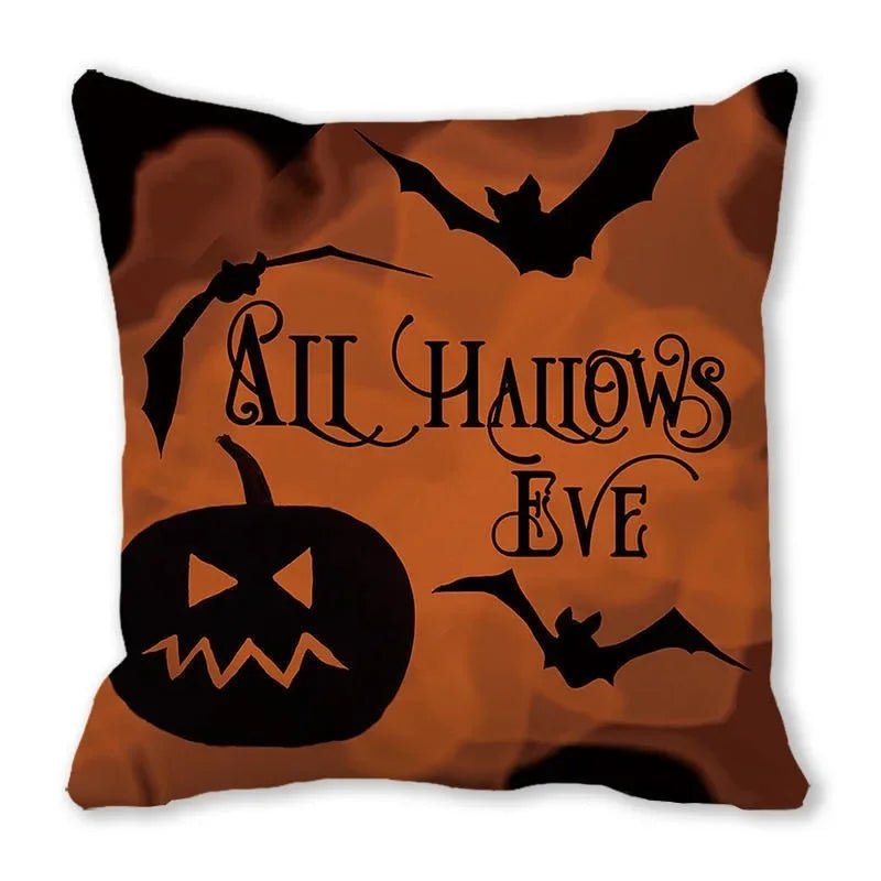 Black Cat Pumpkin Pillowcase - Halloween - Seasonal Plush Pillows & Throw Decorations - Scribble Snacks