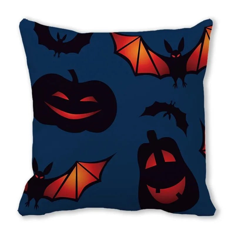 Black Cat Pumpkin Pillowcase - Halloween - Seasonal Plush Pillows & Throw Decorations - Scribble Snacks