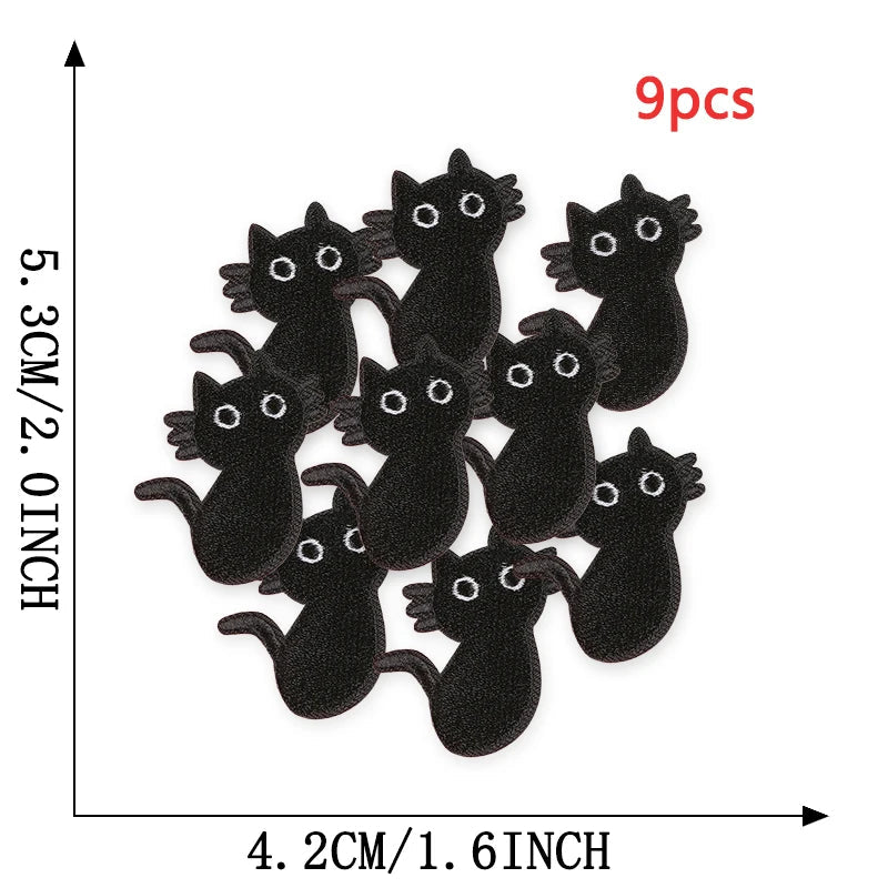 Black Cats Embroidered Patches - Halloween - Iron - On Transfers & Patches - Scribble Snacks