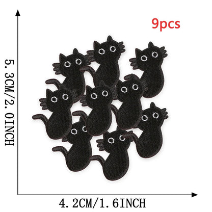 Black Cats Embroidered Patches - Halloween - Iron - On Transfers & Patches - Scribble Snacks