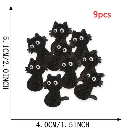 Black Cats Embroidered Patches - Halloween - Iron - On Transfers & Patches - Scribble Snacks