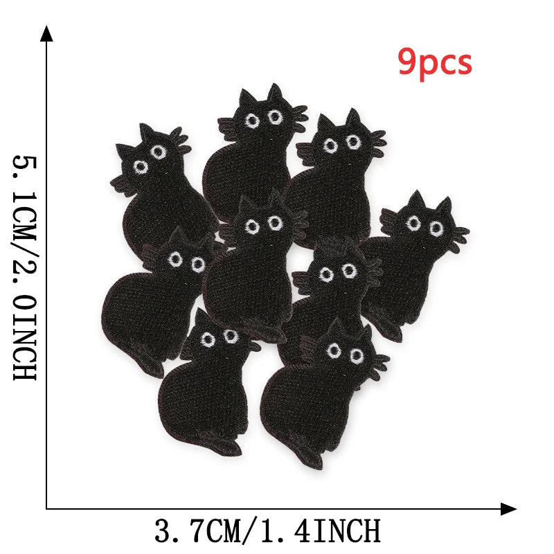 Black Cats Embroidered Patches - Halloween - Iron - On Transfers & Patches - Scribble Snacks