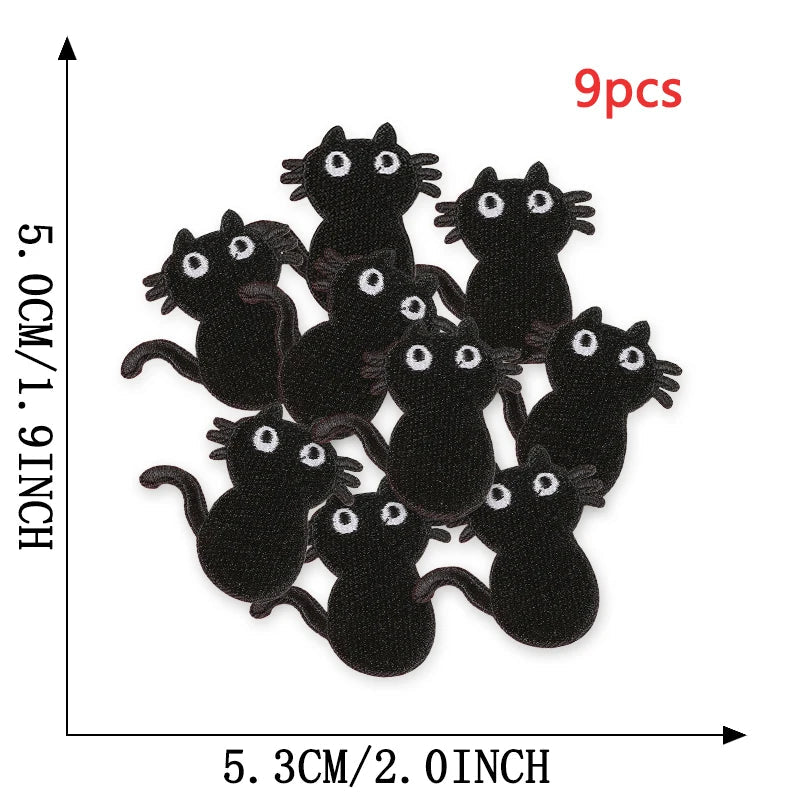 Black Cats Embroidered Patches - Halloween - Iron - On Transfers & Patches - Scribble Snacks