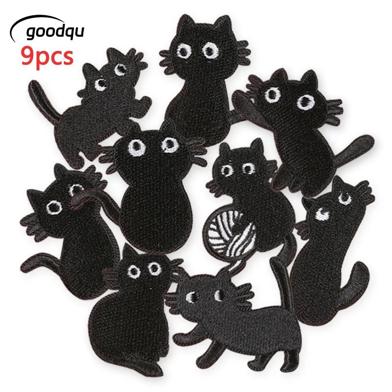 Black Cats Embroidered Patches - Halloween - Iron - On Transfers & Patches - Scribble Snacks