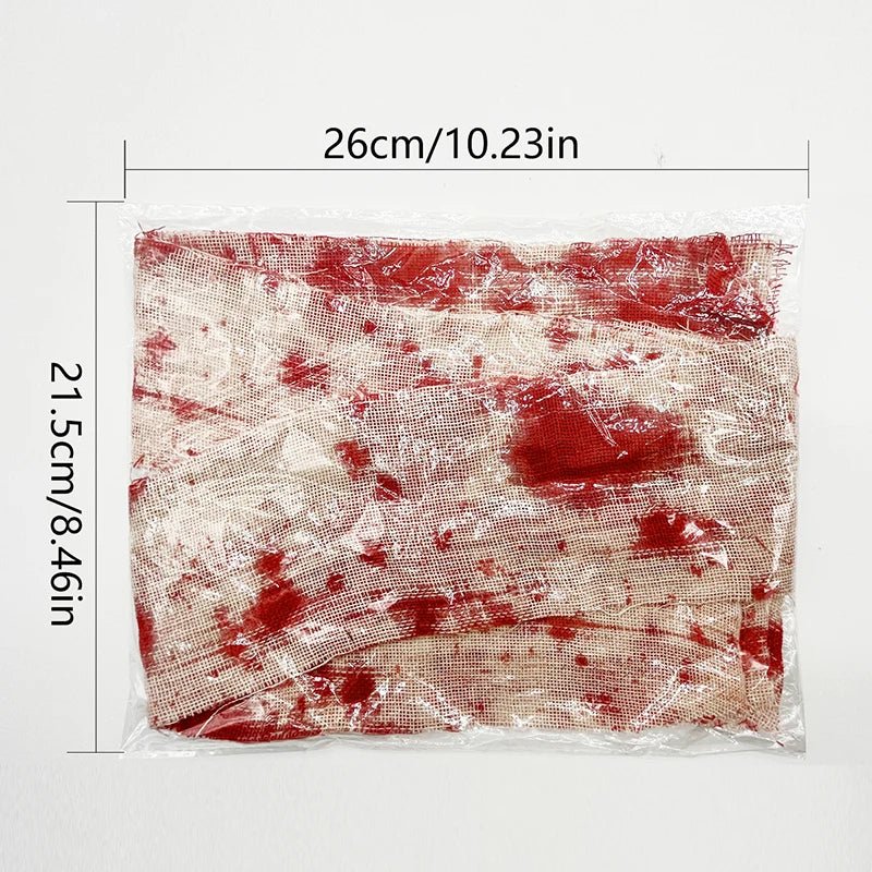 Bloody Cloth Spooky Decorations - Halloween - Haunted House Props (Bloody Cloth, Tombstones, Warning Tape) - Scribble Snacks