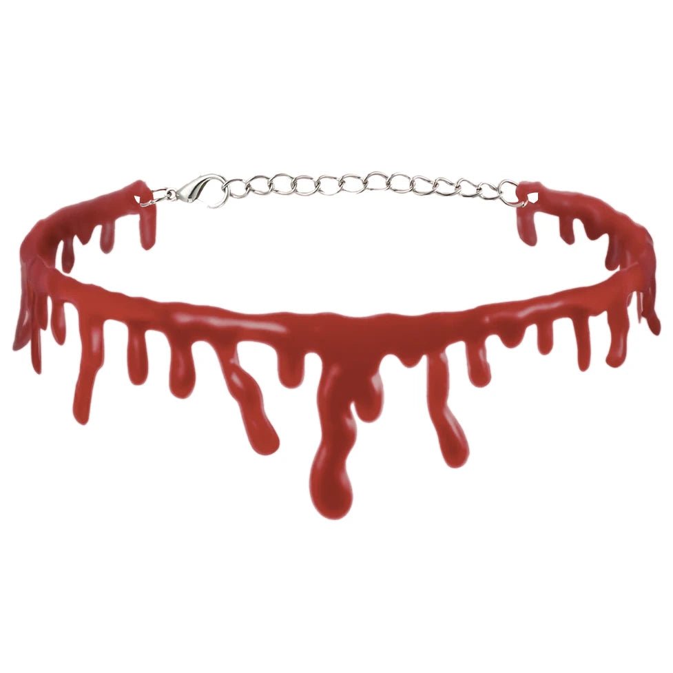 Bloody Vampire Choker Necklace - Halloween - Clothing Accessories (Necklaces, Vampire Teeth, Pins, Headwear) - Scribble Snacks