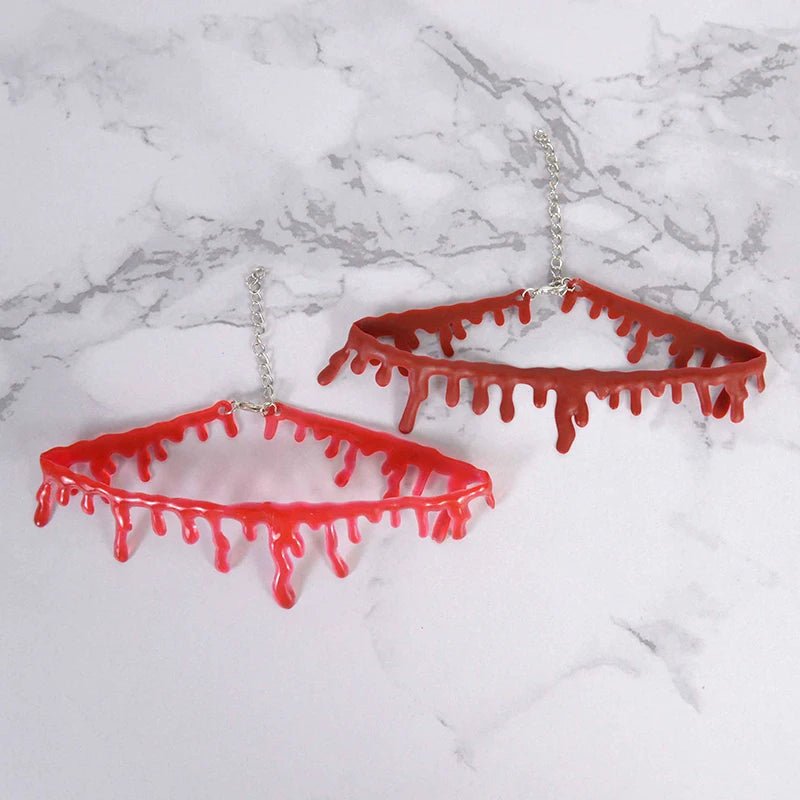 Bloody Vampire Choker Necklace - Halloween - Clothing Accessories (Necklaces, Vampire Teeth, Pins, Headwear) - Scribble Snacks