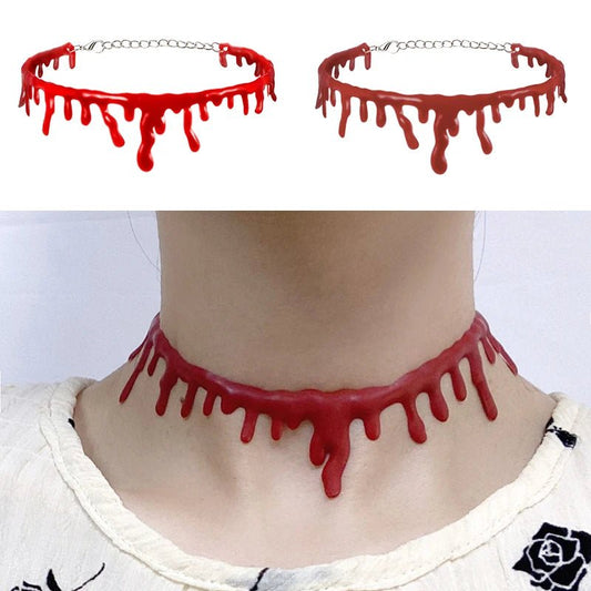 Bloody Vampire Choker Necklace - Halloween - Clothing Accessories (Necklaces, Vampire Teeth, Pins, Headwear) - Scribble Snacks